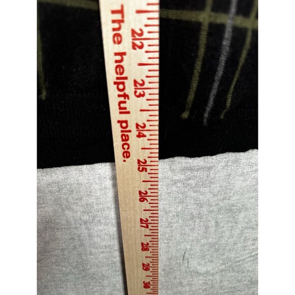 BANANA REPUBLIC Men’s  Sweater SIZE XL 100% Extra Fine Merino Wool BLack Plaid - Picture 5 of 6